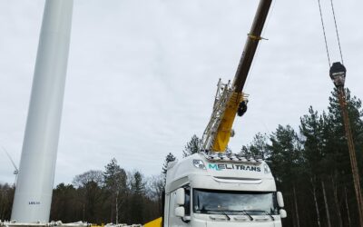Transport de matériaux pour un champs éolien proche de Rennes
